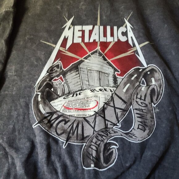 Urban Outfitters Metallica Fleece Crewneck Sweatshirt UNISEX L Black LS NWOT - Picture 5 of 5